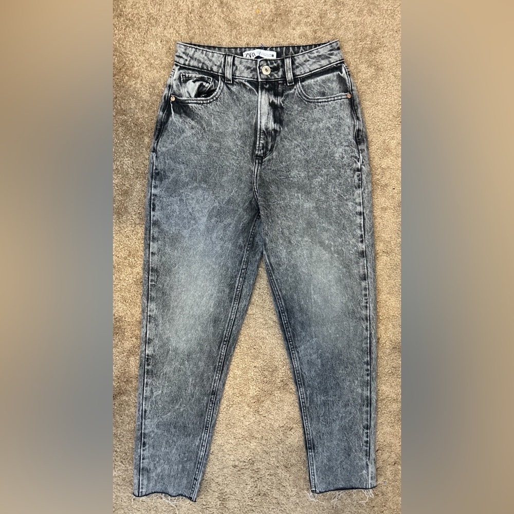NWOT Zara Wide Leg Gray Wash Jeans Size 25​​